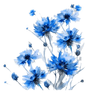 bottom right floral cluster